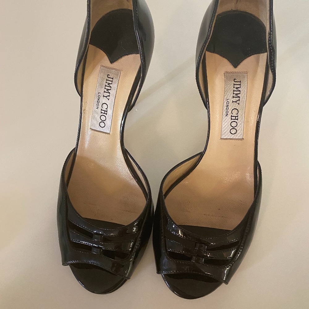 Jimmy Choo Black Patten High Heel Sandals